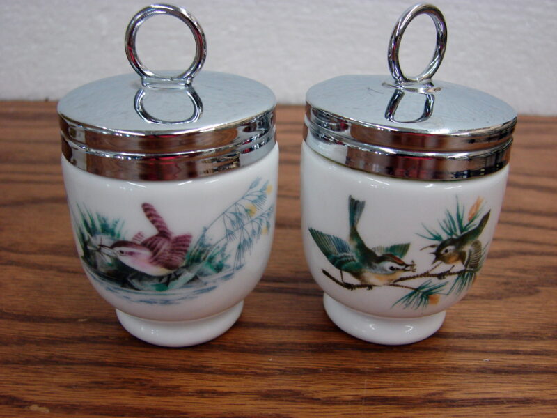 Set of 8 Vintage England Porcelain Egg Coddler Royal Worcester Aynsley, Moose-R-Us.Com Antiques Collectibles Log Cabin Decor