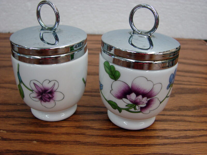 Set of 8 Vintage England Porcelain Egg Coddler Royal Worcester Aynsley, Moose-R-Us.Com Antiques Collectibles Log Cabin Decor