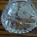 Vintage Clear Crystal Set/2 Short Etched Flower Vine Candle Sticks Holders - Image 2