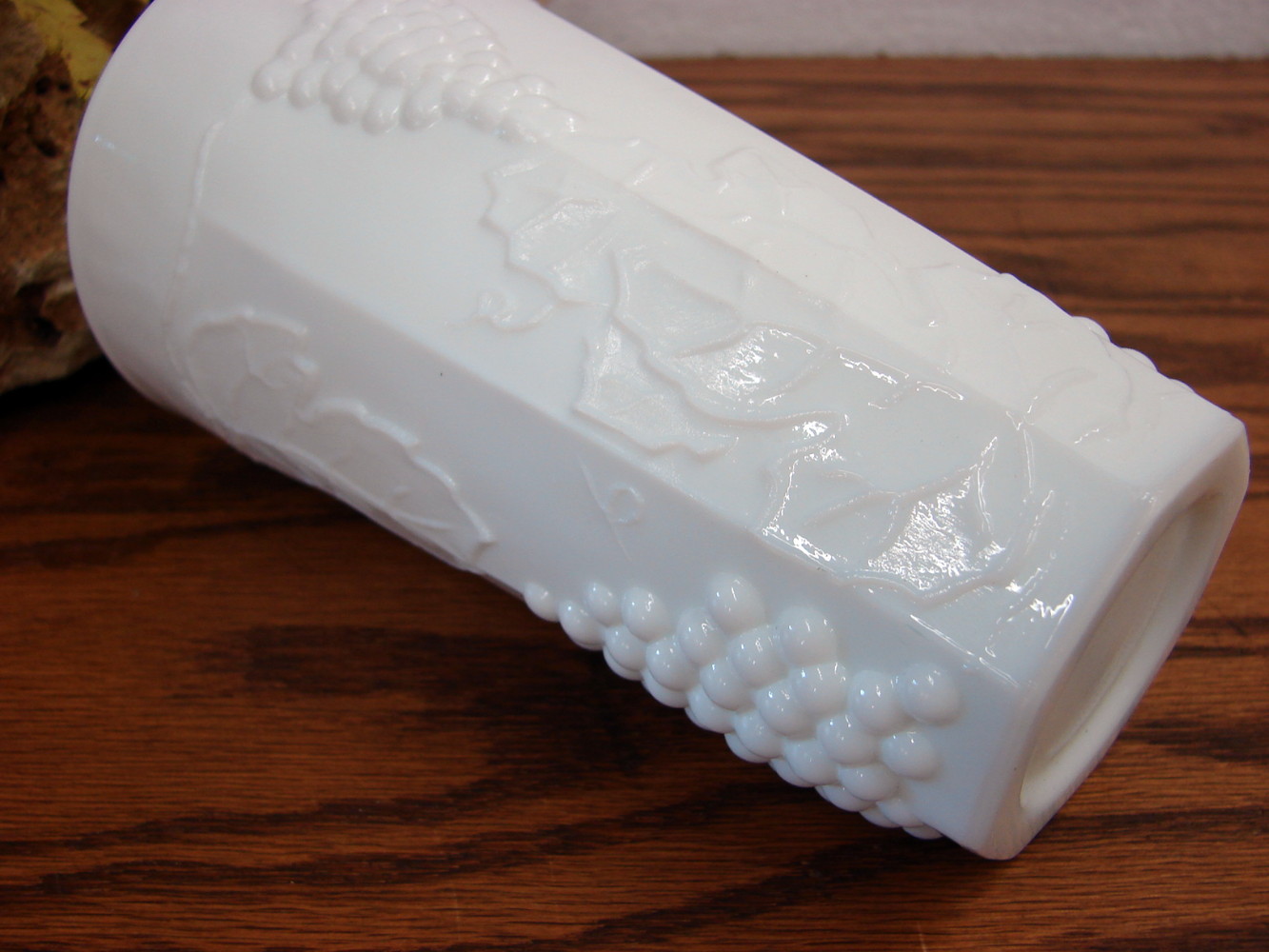 Set/7 Vintage Indiana Glass Grape Vine Colony White Milk Glass Harvest Panel Cooler Glass - Image 2