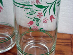 Set/10 Corning Ware Rosemarie Rose Pink Tulip 16 oz Corelle Drinking Glasses