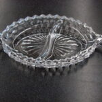 Vintage Crystal Fostoria American Cubist Divided Slant Relish Tidbit Tray