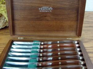 Vintage #1059 Cutco Steak Knife Set/8 in Original Wood Box Knives