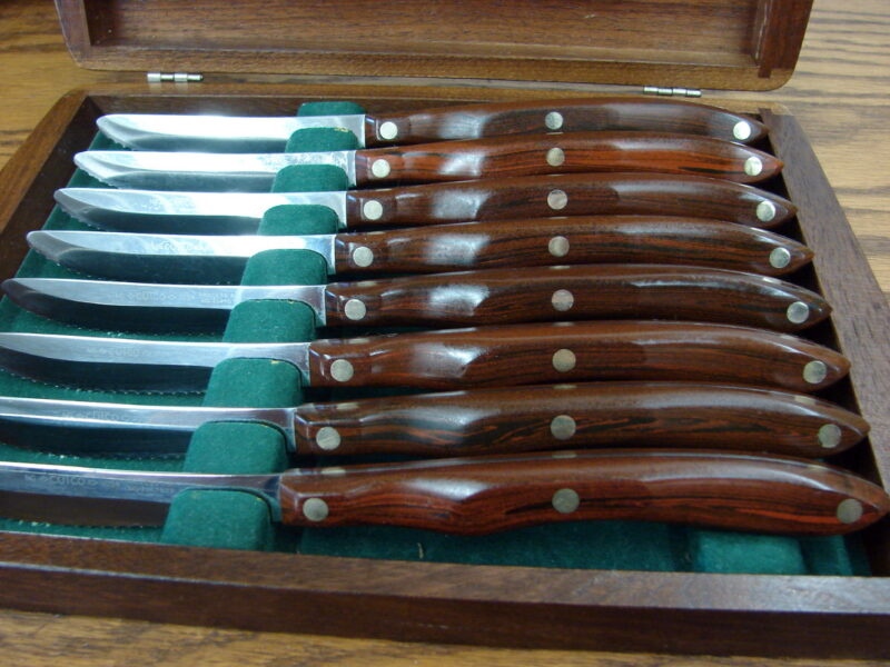 Vintage #1059 Cutco Steak Knife Set/8 in Original Wood Box Knives, Moose-R-Us.Com Log Cabin Decor