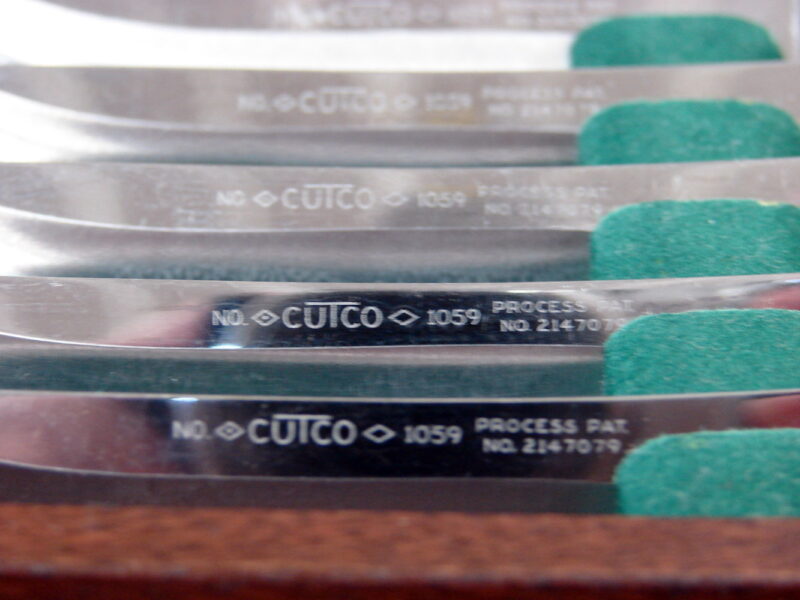 Vintage #1059 Cutco Steak Knife Set/8 in Original Wood Box Knives, Moose-R-Us.Com Log Cabin Decor