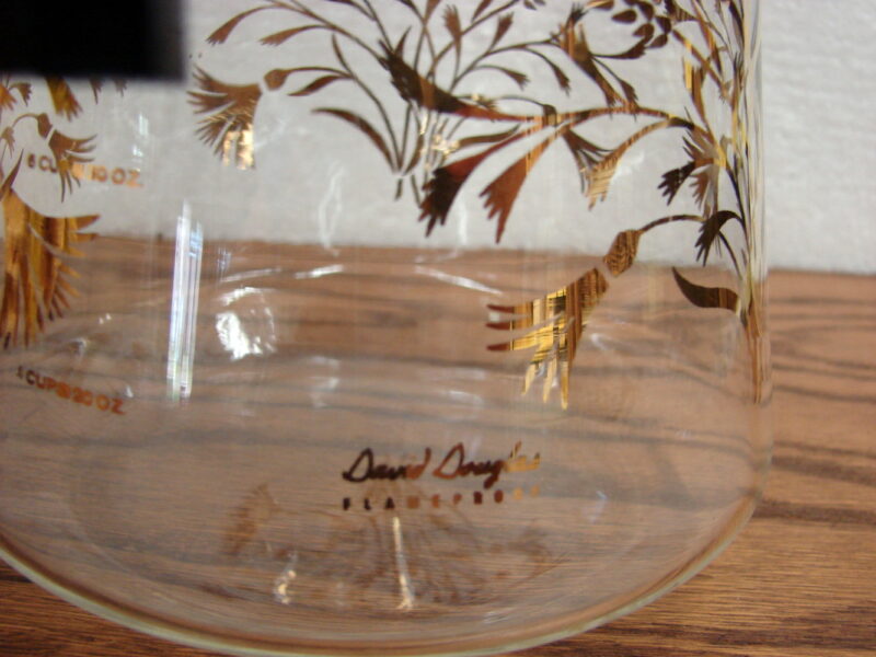 Vintage MCM David Douglas Gold Flower Coffee Beverage Server Carafe w/ Lid, Moose-R-Us.Com Log Cabin Decor