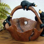 New Big Sky Carvers Bearfoots Bears Jeff Fleming Grand Timber Basket - Image 3