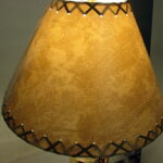 Rustic Lodge Log Home Faux Leather Laced Lamp Shade - Image 3