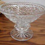 Hofbauer Byrdes W. Germany Crystal Clear Glass Footed Compote w/ Bird Feet