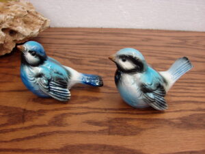 Vintage Goebel W. Germany Bird Figurine Blue Bird or Chickadee Sparrow Pair