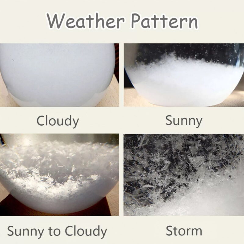Enkrio Storm Glass Weather Station Weather Predictor Barometer w/ Wood Base, Moose-R-Us.Com Antiques Collectibles Log Cabin Decor