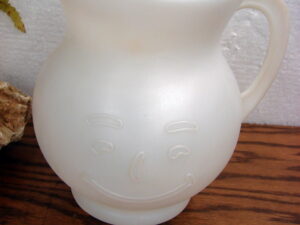 Vintage White Plastic Pitcher Kool Aid Face Jug