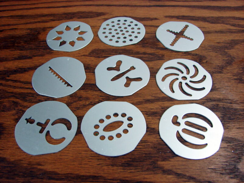 9 The Pampered Chef Cookie Press Aluminum Disks Only #1526, Moose-R-Us.Com Log Cabin Decor