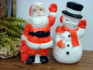 Vintage Large Blow Mold Empire Nativity Mary Joseph Jesus Angel, Moose-R-Us.Com Log Cabin Decor