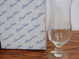 Brand New in Box Retired Princess House Etched Crystal Glass Heritage Set/4 #450 Hurricane Glasses