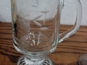 Retired Princess House Etched Crystal Glass Heritage #504 Footed Mug