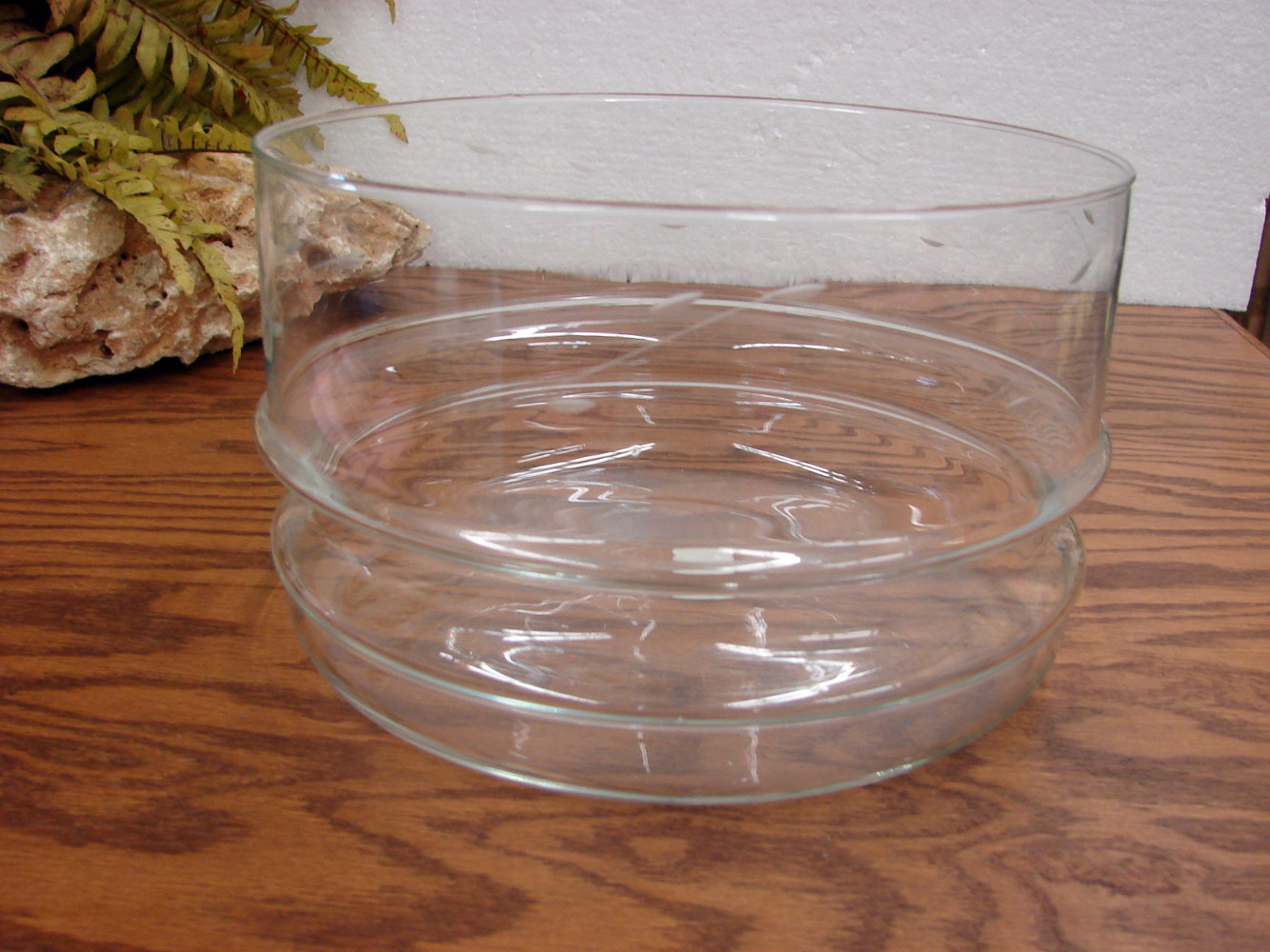 Retired Princess House Etched Crystal Glass Heritage Salad Fruit Bowl 9"