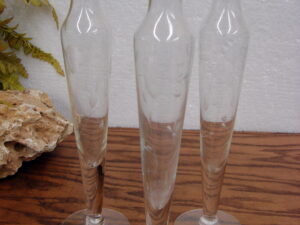 Set/3 Retired Princess House Etched Crystal Glass Heritage Tall Bud Vases