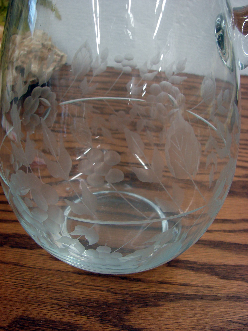 Retired Princess House Etched Crystal Glass Heritage 12" Tall Pitcher w/ Ice Lip - Image 2