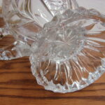 Heavy Cut Crystal Glass Embossed Etched Rose Footed Pitcher 9" - Image 3
