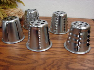 Set/5 Vintage SaladMaster Keen Kutter Healthy Gourmet Manual Food Processor Cone Heads