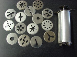 Vintage Old School Metal Cookie Press Lot of Presses and Discs