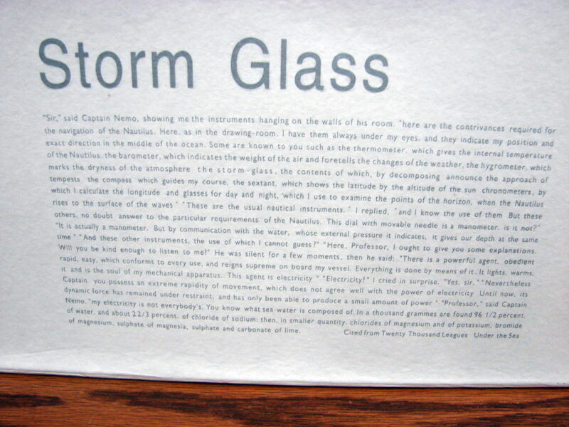 Enkrio Storm Glass Weather Station Weather Predictor Barometer w/ Wood Base, Moose-R-Us.Com Antiques Collectibles Log Cabin Decor