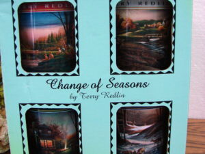 Set/4 Terry Redlin EMPTY Popcorn Tins Seasons in Original Box