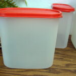 Vintage Tupperware Set/4 Modular Mates Orange/Red Lids #1613 #1614 - Image 2