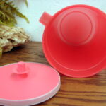 Tupperware Sheer Salmon 4 Qt 1 Gallon #1416 Pitcher w/ Push Button Lid - Image 2