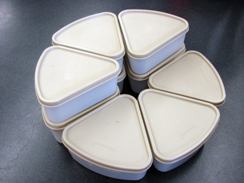 Vintage Tupperware #1799 Tan Sprinkles &#8216;N Spice Wedge Modular Mates Set/9, Moose-R-Us.Com Log Cabin Decor