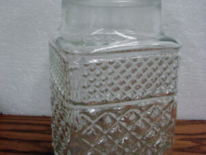 Large Vintage Anchor Hocking Wexford MCM Lidded Apothecary Cracker Jar 9"