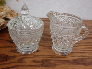 Vintage Anchor Hocking Wexford Lidded Sugar and Creamer Set