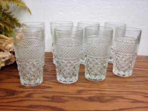 Set/8 Vintage Anchor Hocking Wexford MCM 11 oz Flat Tumbler Glasses