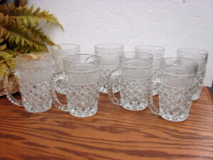 Set/8 Vintage Anchor Hocking Wexford Tankard Beer Mug Steins