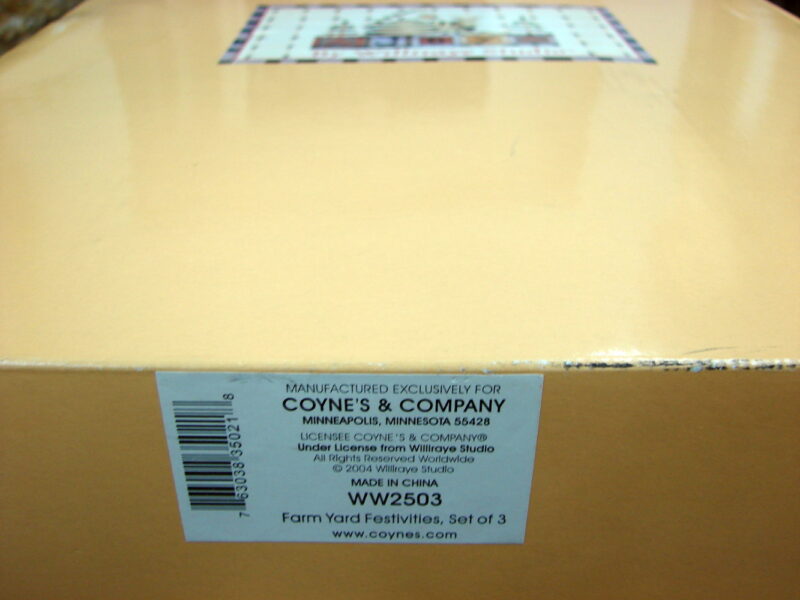 Set/3 Coyne's & Co. Williraye Studios Farmyard Festivities WW2503 New in Box - Image 2