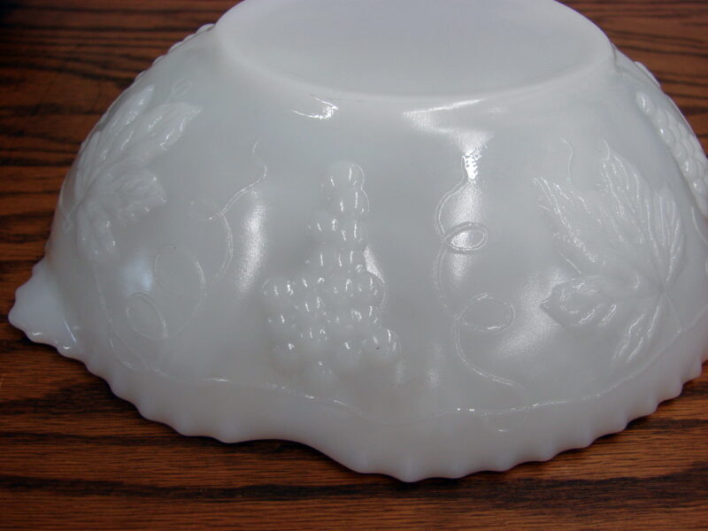 Vintage Fire King Milk Glass Gold Grape Deep Bowl Tab Handles, Moose-R-Us.Com Log Cabin Decor