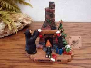 Big Sky Carvers Bearfoot Bears Jeff Fleming Christmas Eve Fireplace Scene