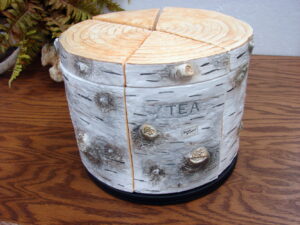 Dept 56 Birch Bark Tree Trunk Canister Set Complete Wedge Sections