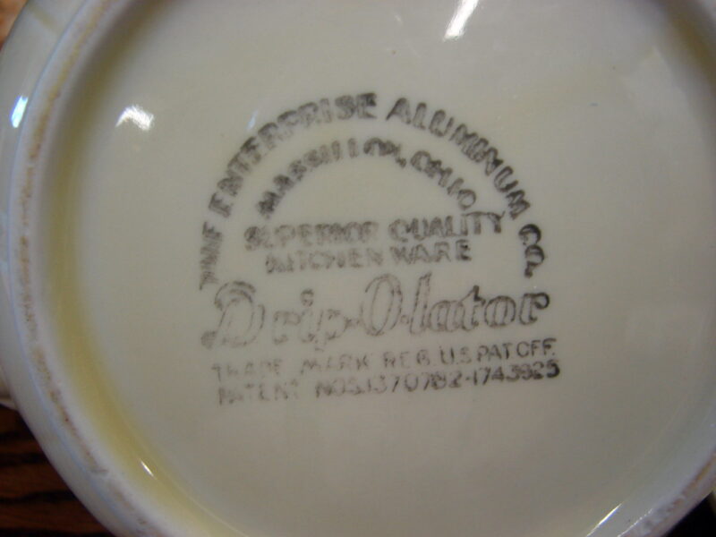 Vintage Hall China Enterprise Drip-O-lator Teapot Flowers, Moose-R-Us.Com Antiques Collectibles Log Cabin Decor