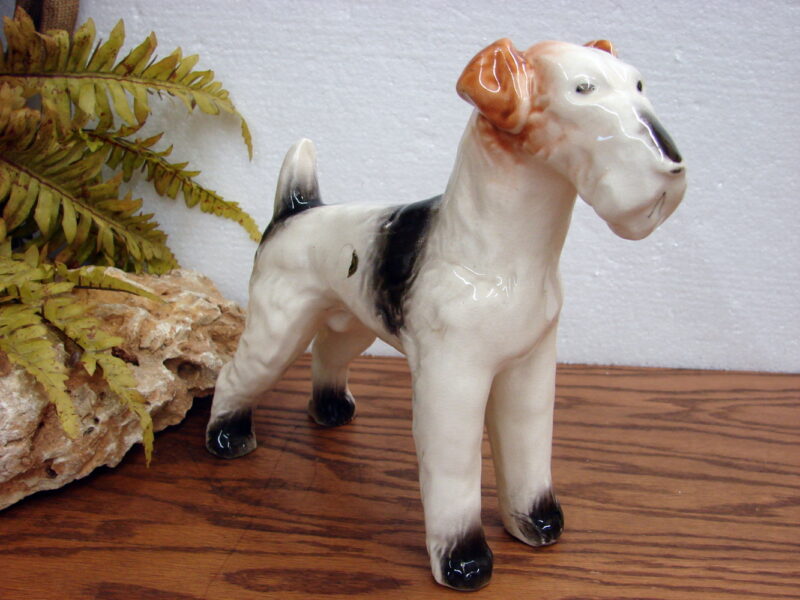 Vintage Large Porcelain Standing Wire Haired Terrier Figurine Royal Copenhagen ?, Moose-R-Us.Com Antiques Collectibles Log Cabin Decor