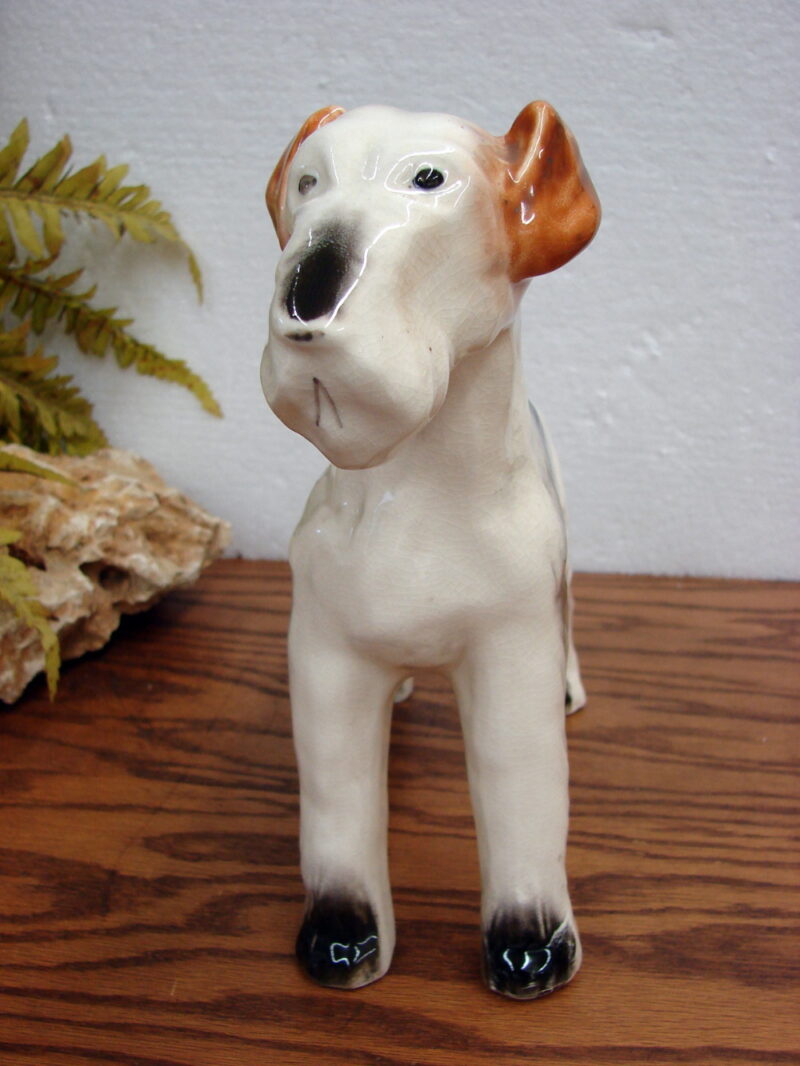 Vintage Large Porcelain Standing Wire Haired Terrier Figurine Royal Copenhagen ?, Moose-R-Us.Com Antiques Collectibles Log Cabin Decor