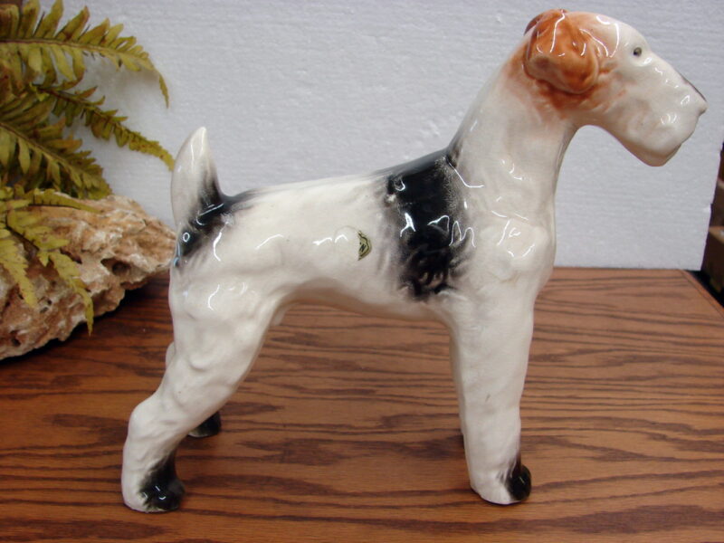Vintage Large Porcelain Standing Wire Haired Terrier Figurine Royal Copenhagen ?, Moose-R-Us.Com Antiques Collectibles Log Cabin Decor