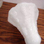 Vintage Milk Glass Footed Pedestal Grape Pattern Vase & Compote - Image 3
