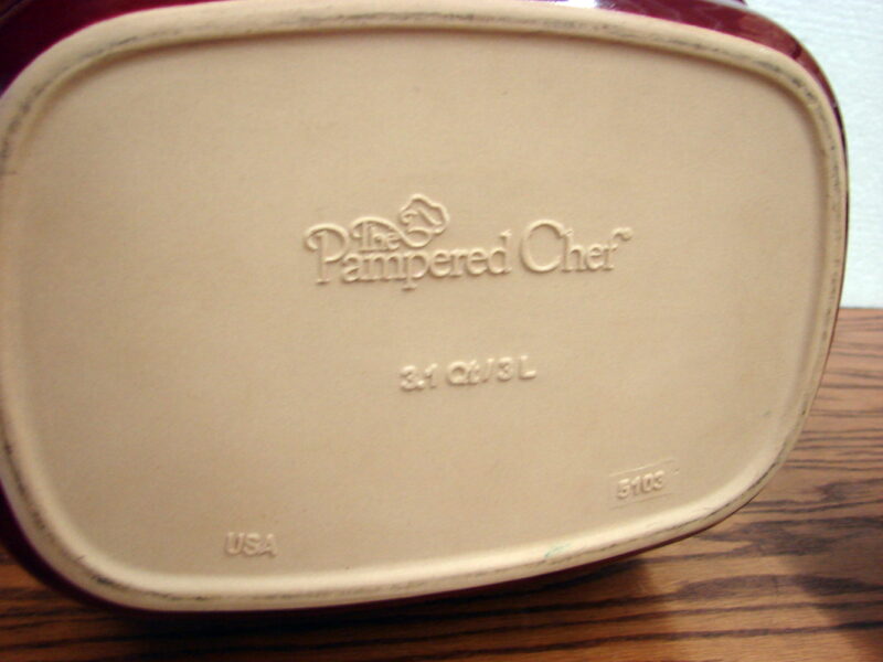 The Pampered Chef Cranberry Deep Covered Baker Stoneware Roaster #1321 Box, Moose-R-Us.Com Log Cabin Decor