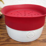 The Pampered Chef Pasta Cooker Bowl Red Silicone Lid #2633