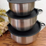 The Pampered Chef Stainless Steel Mixing Storage Bowls w/ Lids