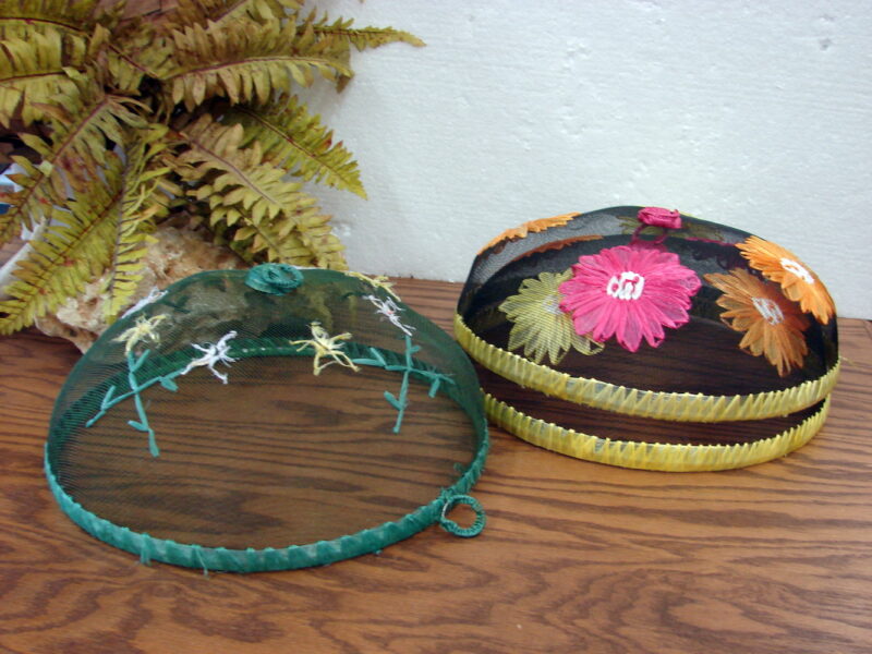 Seven Vintage Fly Screen Large Round Mesh Food Cover Picnic Party Fly Domes - Image 3