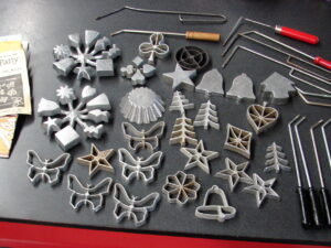 Scandinavian Rosette Timbale Iron Lot 27 Molds 17 Handles Recipes