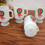 Vintage Milk Glass Tom Jerry Collector Series 1979 Footed Mugs Set/4 - Image 2